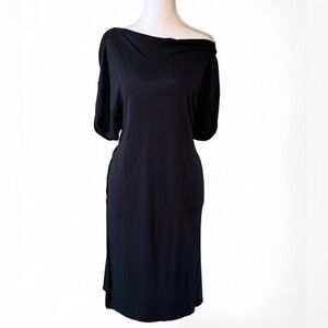 Free People We The Free Off Shoulder Side Slit Tunic Tee Black Medium